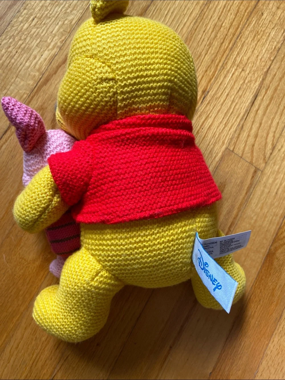 NWOT 10” Sitting Disney/Gund Winnie the Pooh Knit Plush with Pink Piglet